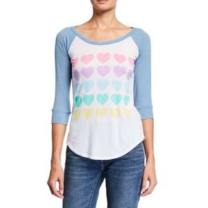 Chaser Pastel Hearts Baseball Tee Valentines